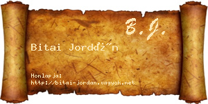 Bitai Jordán névjegykártya